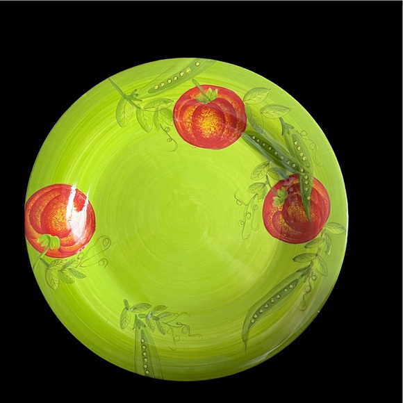 Laurie Gates Other - Vintage Laurie Gates Plate Tomatoes and Peas Textured 11 1/2 “dia